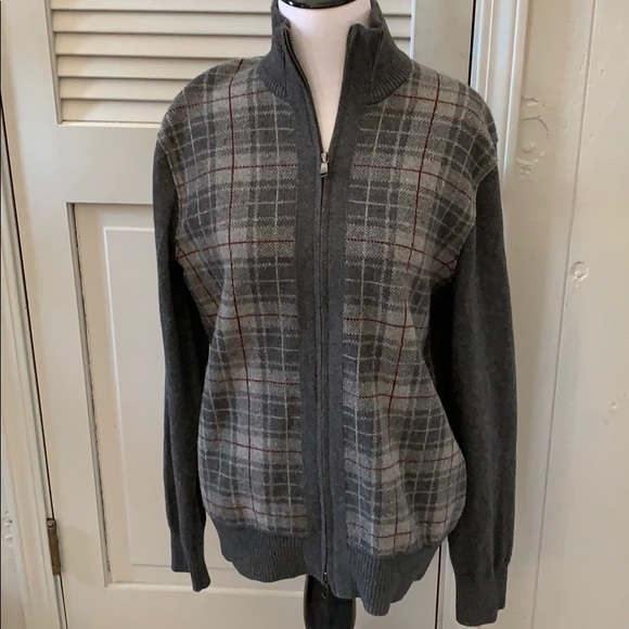 Banana Republic Other - Banana Republic gray plaid zip up cardigan SMALL